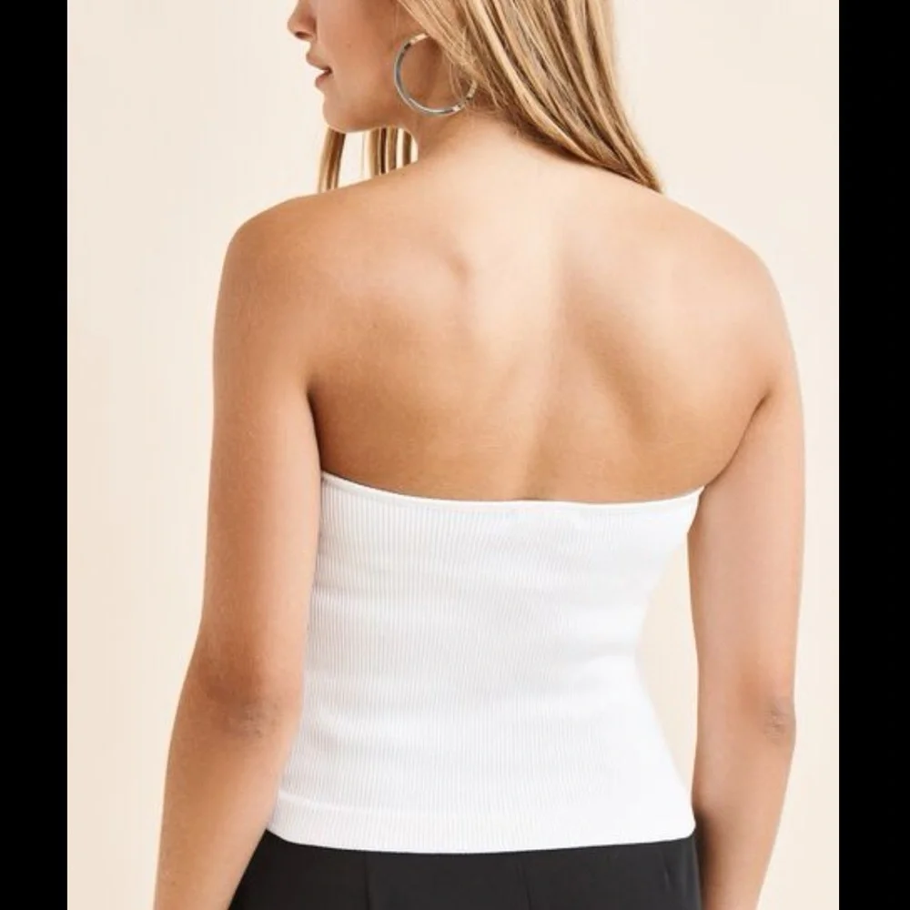 Dynamite Ribbed Tube Top in White - Picture 4 of 5